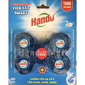 (Khuyến mại 1 viên) Vỉ 4 viên tẩy xanh và làm thơm toilet Hando
