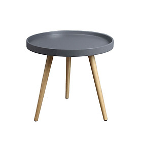 Bàn sofa mini nhỏ gọn - bàn trà bàn sofa MILO tròn 50 cm chân gỗ tự nhiên TS MILO -05  mặt nhựa PP bền đẹp HCM