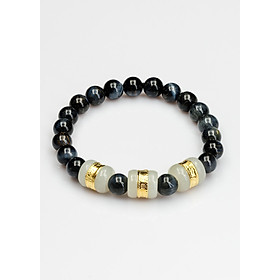 Vong Tay Nam Mắt Hổ Xanh 8m + 3 Lu Ngọc