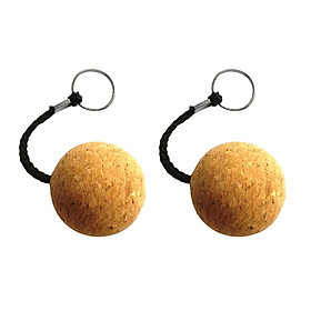 2Pcs 5cm(2inch) Floating Cork Keyring, Water Buoyant Key Rings / Key Floter / Kehchains - Ultralight & Portable for Sailing Boat Kayaking Fishing