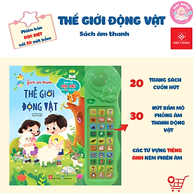 Hình ảnh Sách Âm Thanh Phiên Bản Đặc Biệt với 30 Nút Bấm - Thế Giới Động Vật và Bé Học Nói - Đinh Tị Books