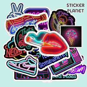 Bộ Sticker Tím neon  Pastel Hình Dán Màu Purple Nhạt Decal Trang Trí Chống Nước Chất Lượng Cao