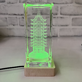 Mua Tháp Văn Xương 9 tầng thủy tinh pha lê đèn led chuyển màu - T0325