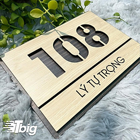 Mua Bảng số nhà + tên đường có sẵn keo 2 mặt bằng gỗ MDF cắt laser (lắp đặt nơi có mái che  tránh nước trực tiếp)