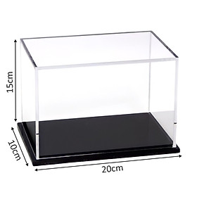 Hộp mica Enter BOX105 10x20x15cm mica dày 2mm, đế đen 5mmx2 chữ nhật nằm