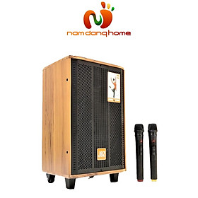 Hình ảnh Loa kéo JBZ J8 - Loa di động thùng gỗ thiết kế mini siêu ấn tượng, kèm micro không dây chống hú hát karaoke cực chất - Hàng nhập khẩu