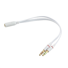 Mua Cáp gộp âm thanh và Mic sang cổng 3.5 mạ vàng cao cấp (Trắng)