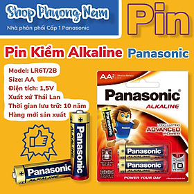 Bộ 6 vỉ (12 viên pin) pin Kiềm Alkaline Panasonic AA LR6T/2B-Hàng chính hãng