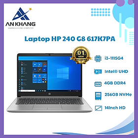 Hình ảnh Laptop HP 240 G8 (617K7PA), CORE I3-1115G4,4GB RAM/ 256GB SSD/ INTEL GRAPHICS/ 14INCH HD/ 3 CELL/ WLAN AC+BT/ WIN11 HOME 64 - 01Y - Hàng Chính Hãng - Bảo Hành 12 Tháng Tại HP Việt Nam