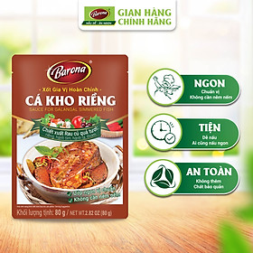 Combo 1 hộp (20 gói) Gia Vị Cá Kho Riềng Barona 80g ướp ngon chuẩn vị không cần nêm nếm