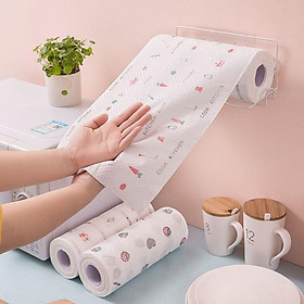 Cuộn khăn giấy lau tay, lau nhà bếp đa năng 20cm, họa tiết dễ thương, có thể dùng lại nhiều lần