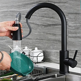 Mua Vòi rửa bát dây rút nano đen 3 chế độ rửa tiện lợi