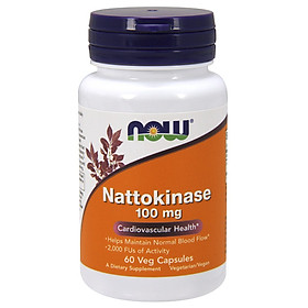 Thực phẩm bảo vệ sức khỏe Nattokinase 100mg hãng Now foods USA Hỗ trợ điều trị tai biến và chống đột quỵ, phòng ngừa tai biến 