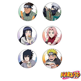 Combo 6 huy hiệu NARUTO - TRUYỀN THUYẾT CỬU VĨ HỒ anime ver ĂN UỐNG dễ thương