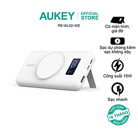Mua Pin sạc dự phòng kiêm sạc không dây Aukey 10000mAh 15W  hàng chính hãng