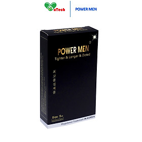 Bao cao su POWER MEN TIGHTER & LONGER & DOTTED Gân gai dáng ôm khít 3D chứa 5% Benzocain kéo dài thời gian size nhỏ 49 hộp 12 chiếc - DƯỢC PHẨM VÀ THIẾT BỊ Y TẾ