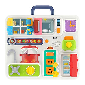 Busy Board Teaching Aids Cooking Toy Sensory Activity Toy for Birthday Gift