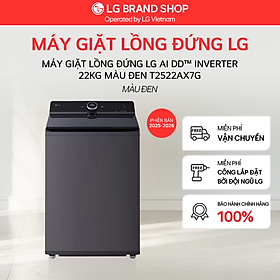 [Chỉ giao Miền Bắc/Nam] Máy giặt lồng đứng LG AI DD Inverter 22kg màu đen Graphite T2522AX7G - Hàng Chính Hãng