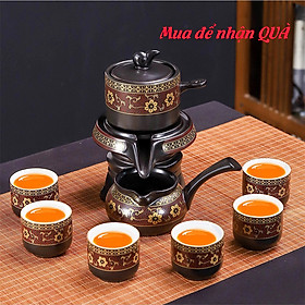 Bộ ấm chén pha trà cối xay sm 001 - xanh đen trắng