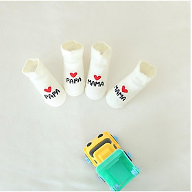 Set 2 đôi Tất sơ sinh I Love Papa&Mama 0-6 tháng