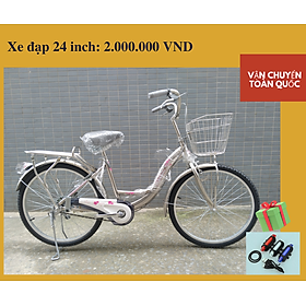 Xe đạp nữ 24 inch sườn inox