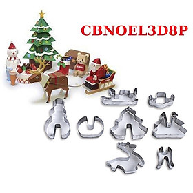 Khuôn Bánh Quy Cookies Bộ 8 Khuôn Nhấn Cookie Cutter 3D Giáng Sinh NOEL - CBNOEL3D8P