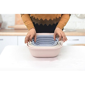 SET 3 BỘ THAU CHẬU RỔ NHỰA VIỆT NHẬT CAO CẤP GỒM 3 RỔ 3 THAU CHẬU