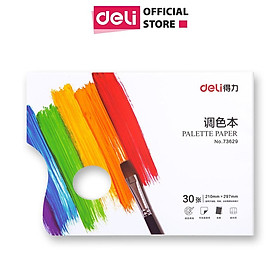 Bảng trộn màu sắc bởi vì giấy má chuyên được sự dụng Deli - Khổ A4, 30 tờ - 1 quyển - 73629