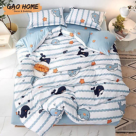 Bộ Ga Giường Và Vỏ Gối Cotton Korea ADU79 Bedding Đủ Kích Thước Trải Nệm 1m4, 1m6, 1m8 Chưa Gồm Chăn