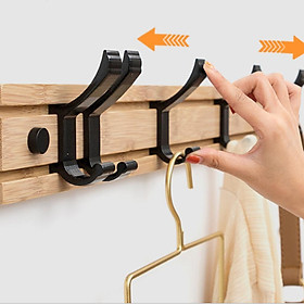 Bamboo Coat Hook Rack  Mounted for Keys Coat Scarf Handbag 3 Hooks