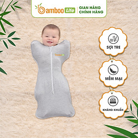 Nhộng chũn Quấn chũn sợi tre Bamboo Life BL069 hàng chính hãng cho bé Túi ngủ cho bé giúp bé ngủ sâu chống giật mình