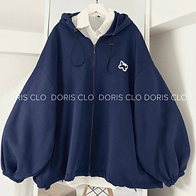 Áo Khoác Nỉ Hoodie Dây Kéo Unisex Nam Nữ Chất Nỉ Ngoại In Logo Tay Phồng Cánh Dơi Cực Dễ Thương Thời Trang Hàn Quốc