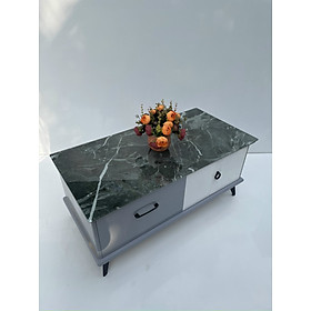 Mua Bàn trà mặt kính vân xám mẫu mới 2023 Tundo KT50x100x45cm