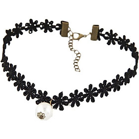 Vòng cổ choker V42 hoa đen