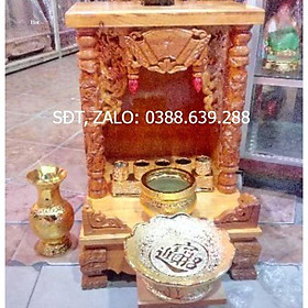 Mua Bàn Thờ Thần Tài Ông Địa 40cm Gỗ Gõ 100%