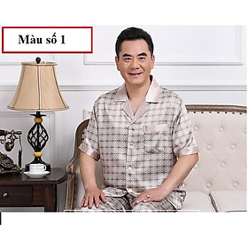 Bộ pyzama ngắn tay mặc nhà nam trung niên_hàng sẵn BHA9070163