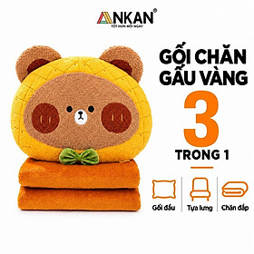 Mền Văn Phòng 3 Trong 1 Gấu Orange Cao Cấp Để Đi Dã Ngoại, Xe Giường Nằm, Ngủ Tại Văn Phòng Vô Cùng Tiện Dụng