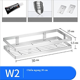Kệ Để Gia Vị Dán Tường Inox 304 Cao Cấp - Dán Chắc Chắn Không Cần Khoan Đục