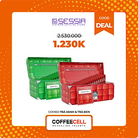 [GOOD DEAL] COFFEECELL Bộ Sưu Tập Trà Đen & Trà Xanh với Nhân Sâm Trắng Thượng Hạng - Nguyên Chất Đậm Đặc, Chống oxy hóa - Hàng Chính Hãng