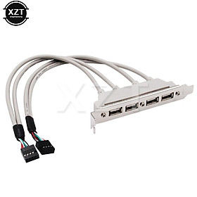 4 Cổng USB 2.0 Đến 9 Pin MainBoard Đầu Giá Đỡ Cáp Nối Dài Cho Máy Tính Phía Sau Giá Đỡ 9Pin BÁN Adapter Mới Nhất