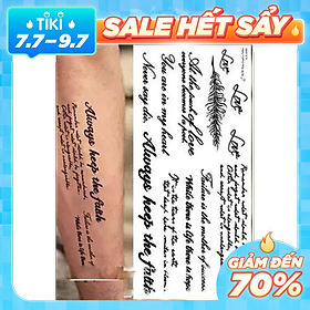 Hình Xăm Dán Tattoo 3D Always Keep The Faith Bảng lớn 10cm x 22cm