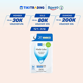 Túi refill lotion dưỡng ẩm tối ưu Hada Labo Advanced Nourish Lotion dùng cho da dầu 170ml