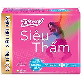 Băng Vệ Sinh Diana Siêu Thấm Siêu Mỏng Cánh (Gói 20 Miếng)