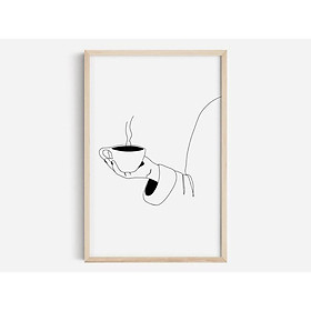 Mua Tranh treo tường | Line art-line art print  Coffee print  female line art 54   tranh canvas giá rẻ