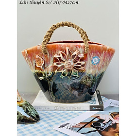 Mua Bình cắm hoa decor siêu đẹp  làn cắm hoa Bát Tràng  hàng đắp nặn men hỏa biến - Gốm Nghệ Nhân