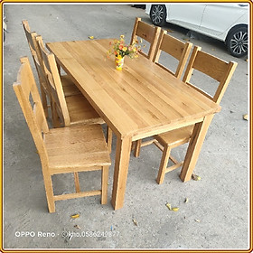 Mua Bàn ăn gỗ sồi Tundo mặt chữ nhật mảnh liền dài 140 cm