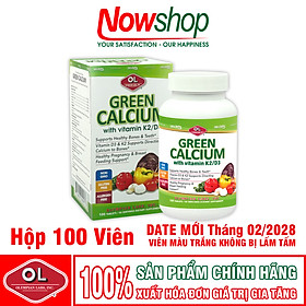 Green Calcium Olympian Labs Mỹ hộp 100 viên canxi hữu cơ chắc khoẻ xương không gây nóng dễ hấp thu – Nhập Khẩu Chính Hãng – Date tháng 2/2028 Viên Trắng Sáng Không Có Các Đốm Lấm Tấm