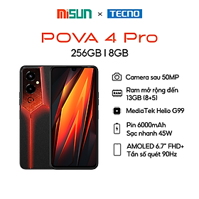 Mua Điện thoại Gaming Tecno POVA 4 PRO 8GB/128GB - Media Tek G99 | 6000 mAh | Sạc nhanh 45W - Bảo hành 13 Tháng - Hàng Chính Hãng