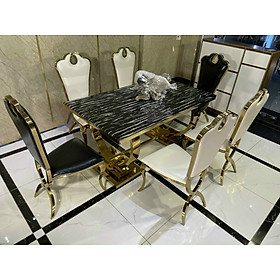 Mua Bàn ăn mặt đá cao cấp và 6 ghế Juno Sofa 1m6 x 80 cm