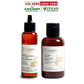 Combo Gel bí đao rửa mặt Cocoon 140ml + Serum Sa-Chi phục hồi tóc Cocoon 70ml